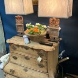 Bleached three-drawer chest, original hardware