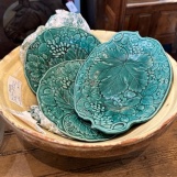 Green Majolica plates